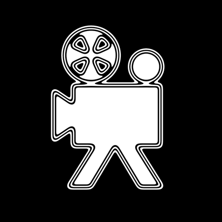 The Camera Icon on A black Background.の写真素材