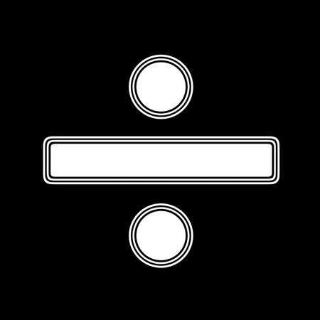 The obelus Sign on A black Background.の写真素材