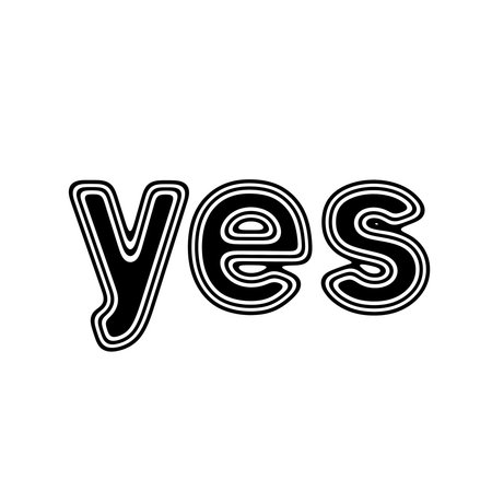 "yes" on A white Background.の写真素材