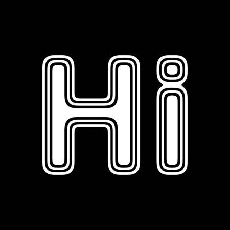 "Hi" on A black Background.の写真素材