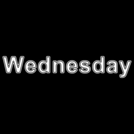 Wednesday on A black Background.