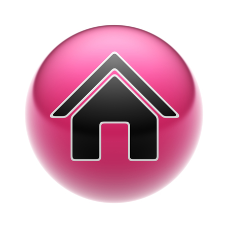 A House Icon on A red Ball.の写真素材