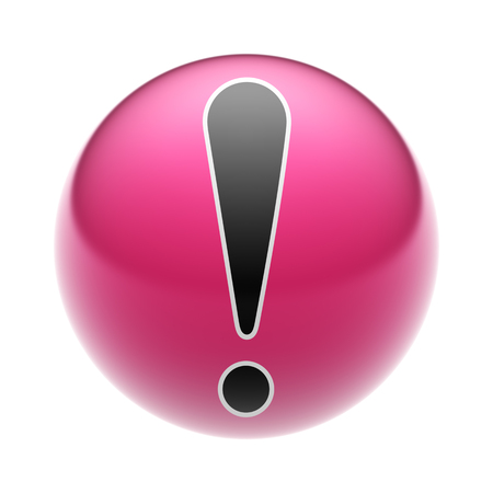 An Attention Icon on A red Ball.の写真素材