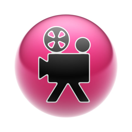 Camera Icon on A red Ball.の写真素材