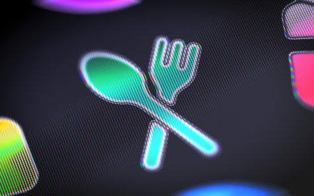 The dinner-time icon on the screen.
