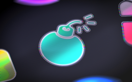 The bomb icon on the screen.の写真素材