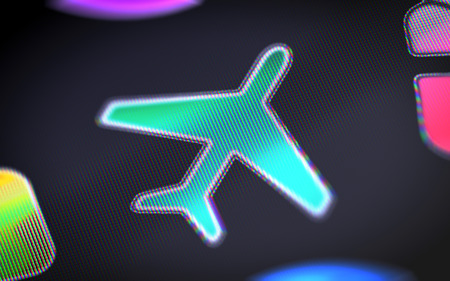 The fly icon on the screen.の写真素材