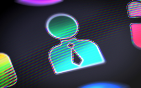 The person icon on the screen.の写真素材