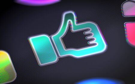 The like icon on the screen.の写真素材