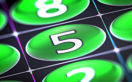 The keypad on the screenの写真素材