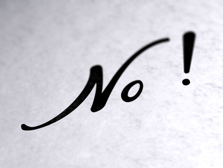 "No!" on paperの写真素材