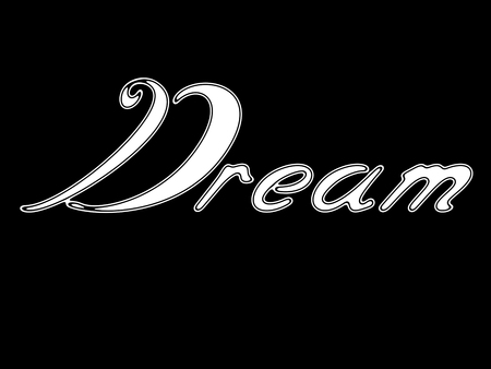 "Dream" on black background.の写真素材