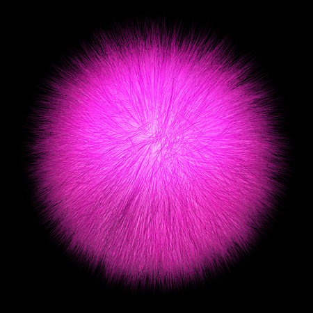 The fluffy ball in the black background. 3D Illustration.の写真素材