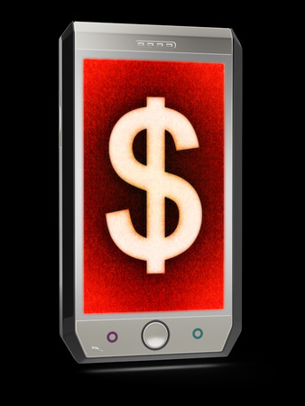 Dollar icon in the screen. 3D Illustration.の写真素材