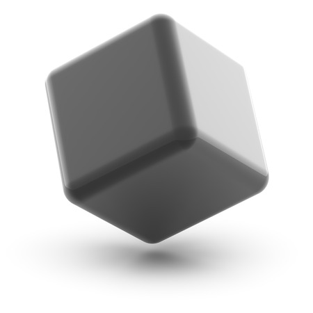 Cube on white surface. 3D Illustration.の写真素材