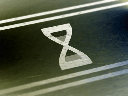 Time icon on a page of a book. Illustration.