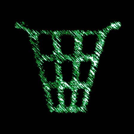 Garbage icon in the black background. Illustration.の写真素材