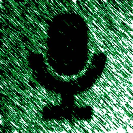 Microphone icon in green background. Illustration.の写真素材