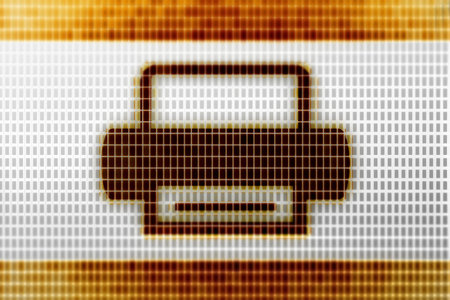 Printer icon in the screen. Illustration.