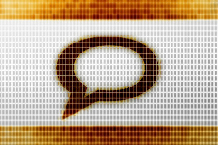 Chat icon in the screen. Illustration.