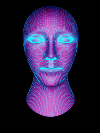 The geometry of the head. 3D Illustration.
