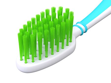 No trademarks. My own design of toothbrush. 3D Illustration.の写真素材