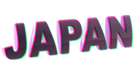 Japan in white background. 3D Illustration.の写真素材