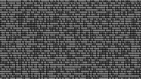 Binary code in the screen. Illustration.