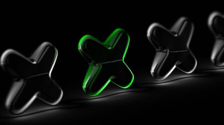 Error icon in black background. 3D Illustration.の写真素材