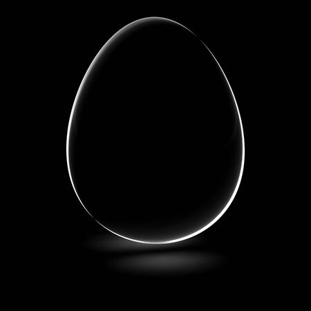 Egg shape in black surface. Illustration.の写真素材