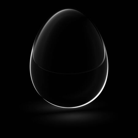 Egg shape in black surface. Illustration.の写真素材