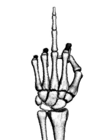 The drawn skeletal hand. Illustration.の写真素材