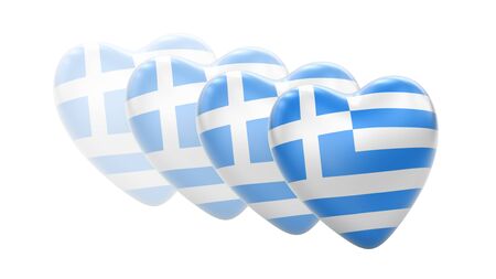 Flag of Greece in white background. 3D Illustration.の写真素材