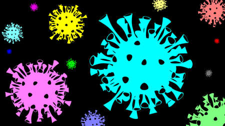 A virus is a small infectious agent that replicates only inside the living cells of an organism. Viruses can infect all types of life forms, from animals and plants to microorganisms. Illustration.の写真素材