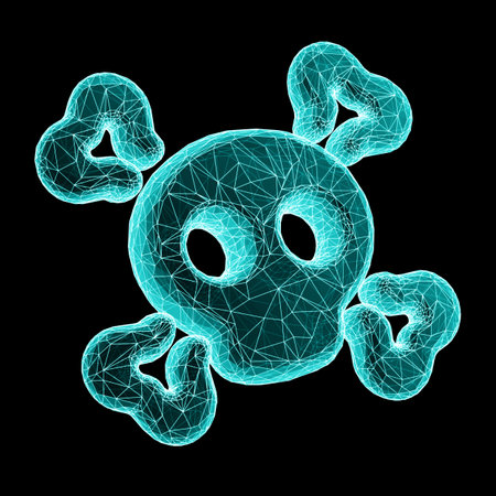 Three-dimensional roger icon isolated on black background. 3D illustration.