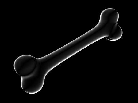The bone icon isolated on black background. Illustration.の写真素材