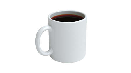 Coffee mug isolated on white background. 3d illustration.の写真素材