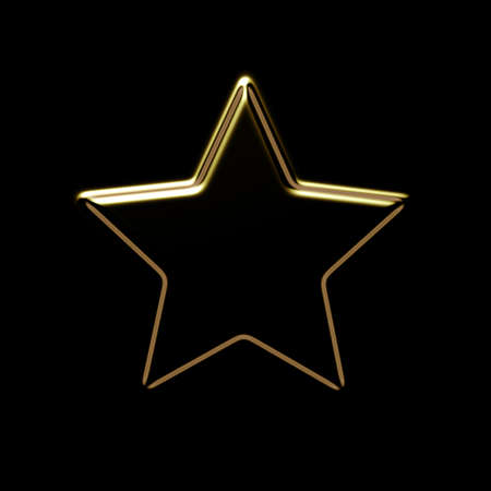 Star shape isolated on black background. Illustration.の写真素材