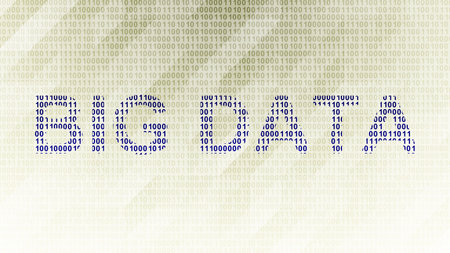 Big Data icon on binary code ( array of bits ). Illustration.の写真素材