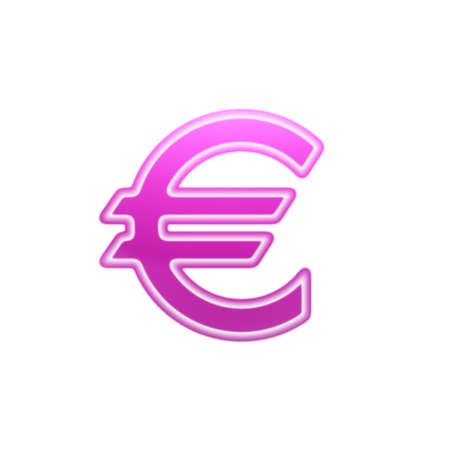 Red euro icon isolated in white background. Illustration.の写真素材