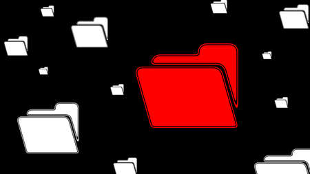 File icons on black background. Illustration.の写真素材