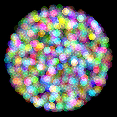 Round frame of multi-colored bubbles. Illustration.