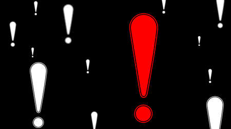 Exclamation mark on black background. Illustration.の写真素材