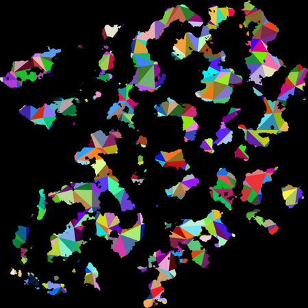 Multicolored stain with triangles. Illustration.の写真素材