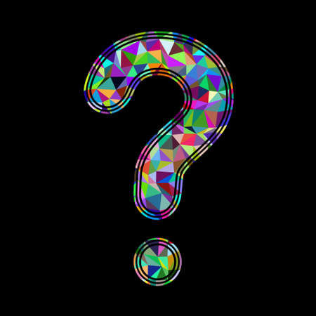 Question mark on black background. Illustration.の写真素材