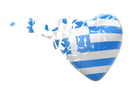 Flag of Greece in white background. 3D Illustration.の写真素材