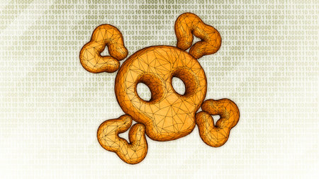 Roger icon on bright hi-tech background in binary cyberspace. 3D illustration.