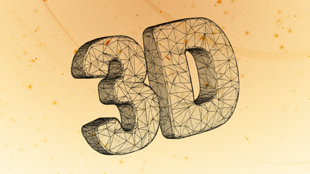 Three-dimensional icon on abstract background. 3D illustration.の写真素材