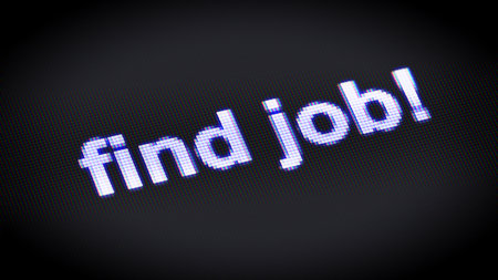 find job! in the black display. 3D Illustration.の写真素材