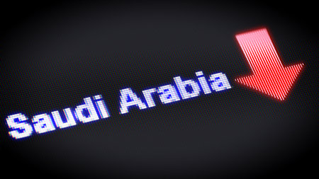 Crisis in Saudi Arabia. 3d Illustration.の写真素材